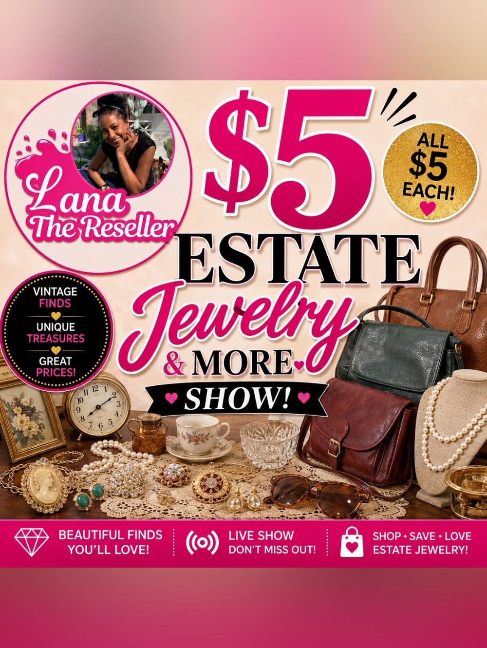 LANA'S $5 ESTATE JEWELRY & MORE Show Notification!🌻 - Picture 3 of 10
